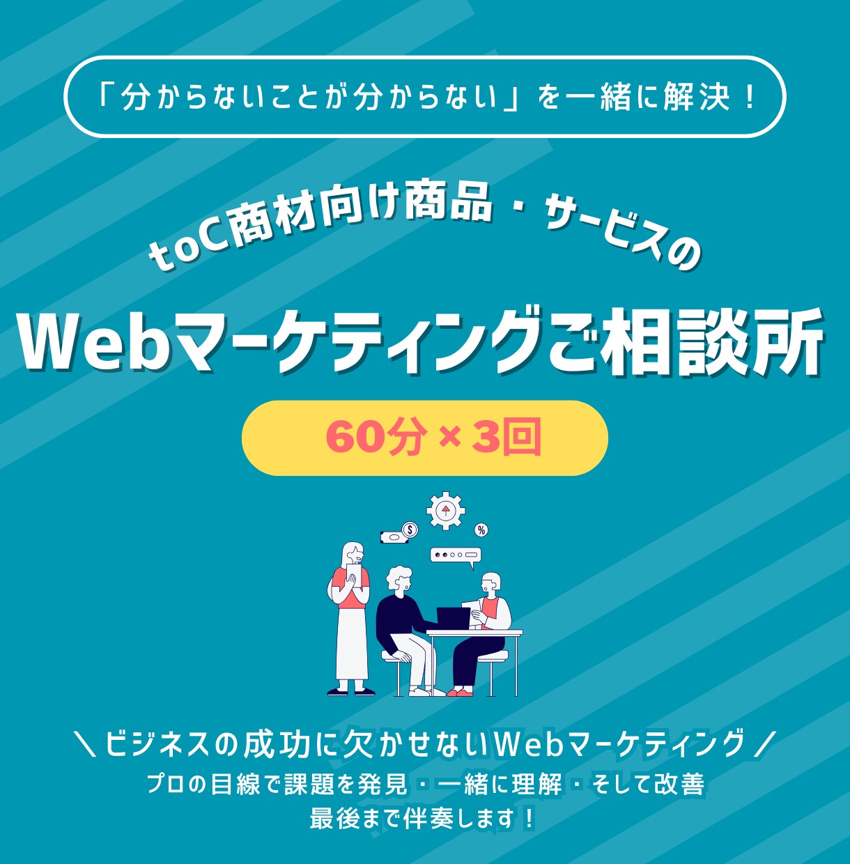 60分×3回！Web集客・売上UP 目指します お気軽にどうぞ！「分からないことが分からない」を一緒に解決！ イメージ1