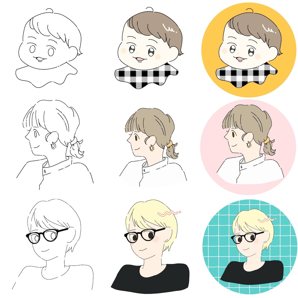 商用OK◎ やさしいシンプルアイコン描きます 写真が苦手でも使いやすい、やさしい似顔絵。 イメージ1