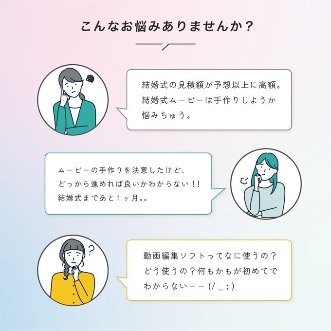 自作可能な結婚式ムービーテンプレートを提供します IPhoneで作れる  /  動画編集のプロがデザイン！ イメージ1