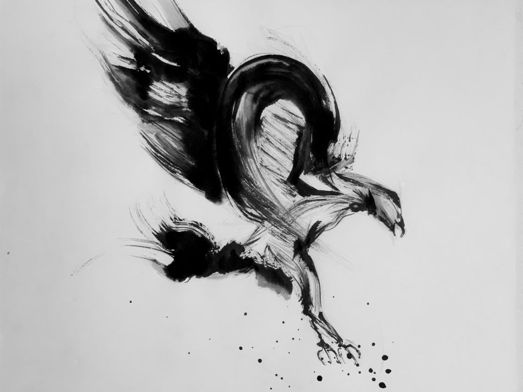 墨絵作品(原画)を制作致します 白と黒で表す墨絵を描きます。原画納品(&データ)はこちら イメージ6