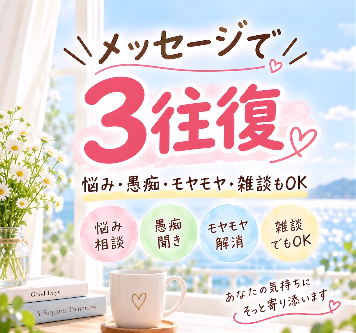 誰にも言えない悩みや愚痴をやさしくお聞きします あなたの気持ちにそっと寄り添います。 イメージ2