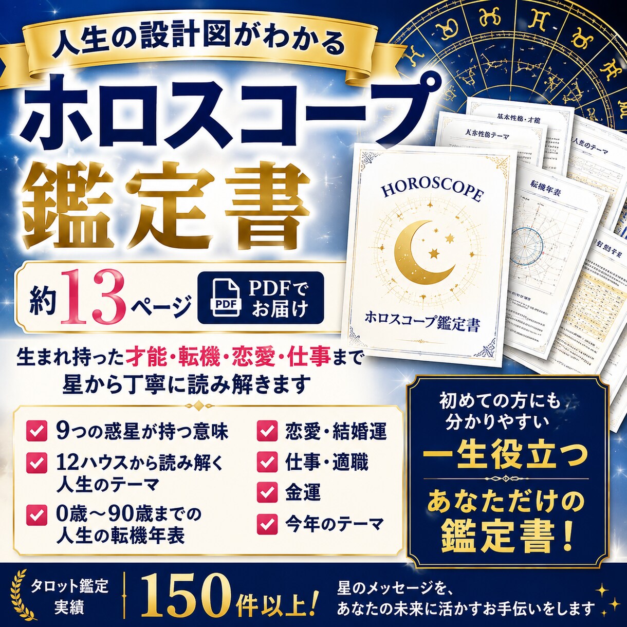ホロスコープで人生設計図がわかる鑑定書を作成します 才能・転機・人生のテーマを星から読み解きます イメージ1