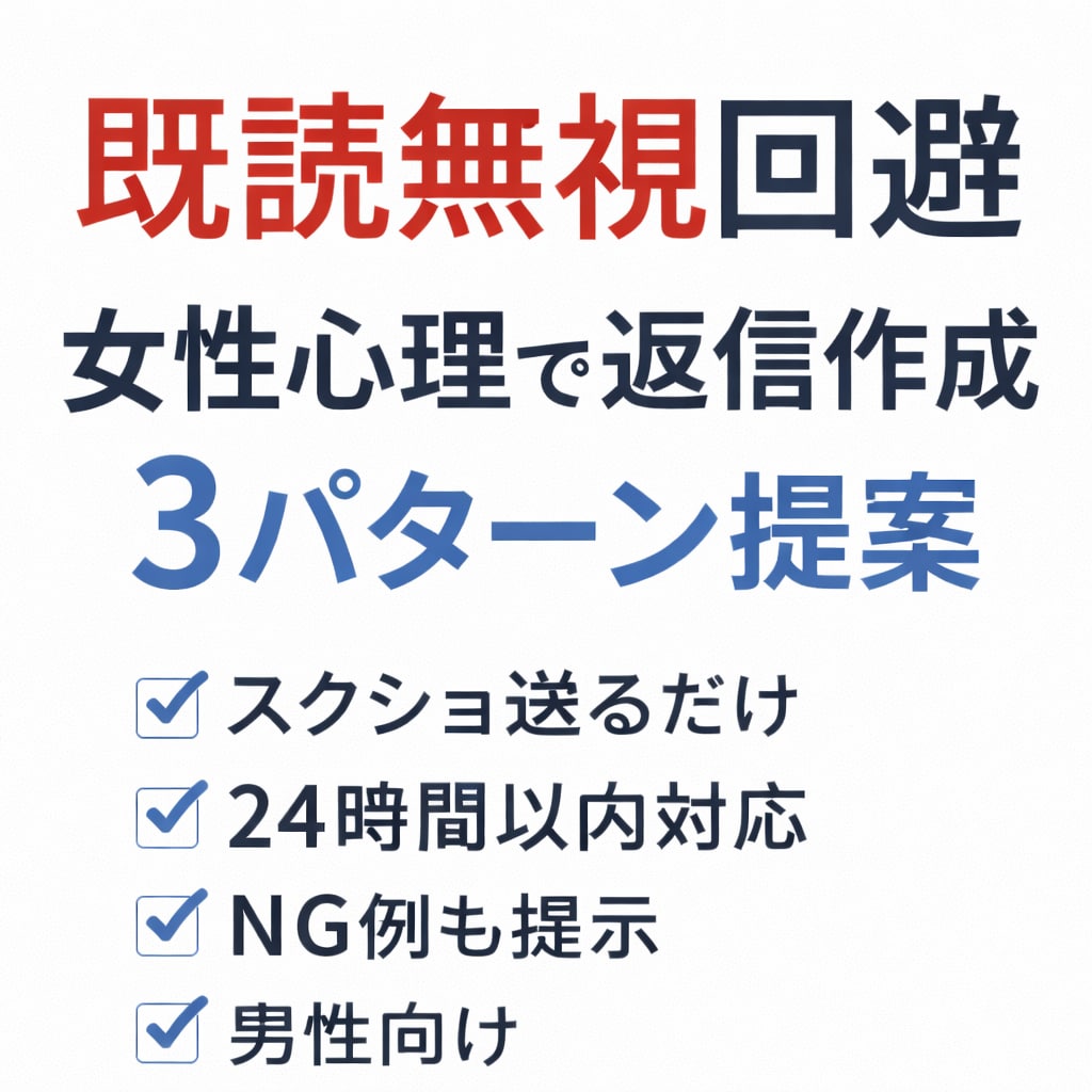 マッチングアプリの返信を女性心理込みで作成します 既読無視回避｜女性心理を分析した返信を3案作成 イメージ1