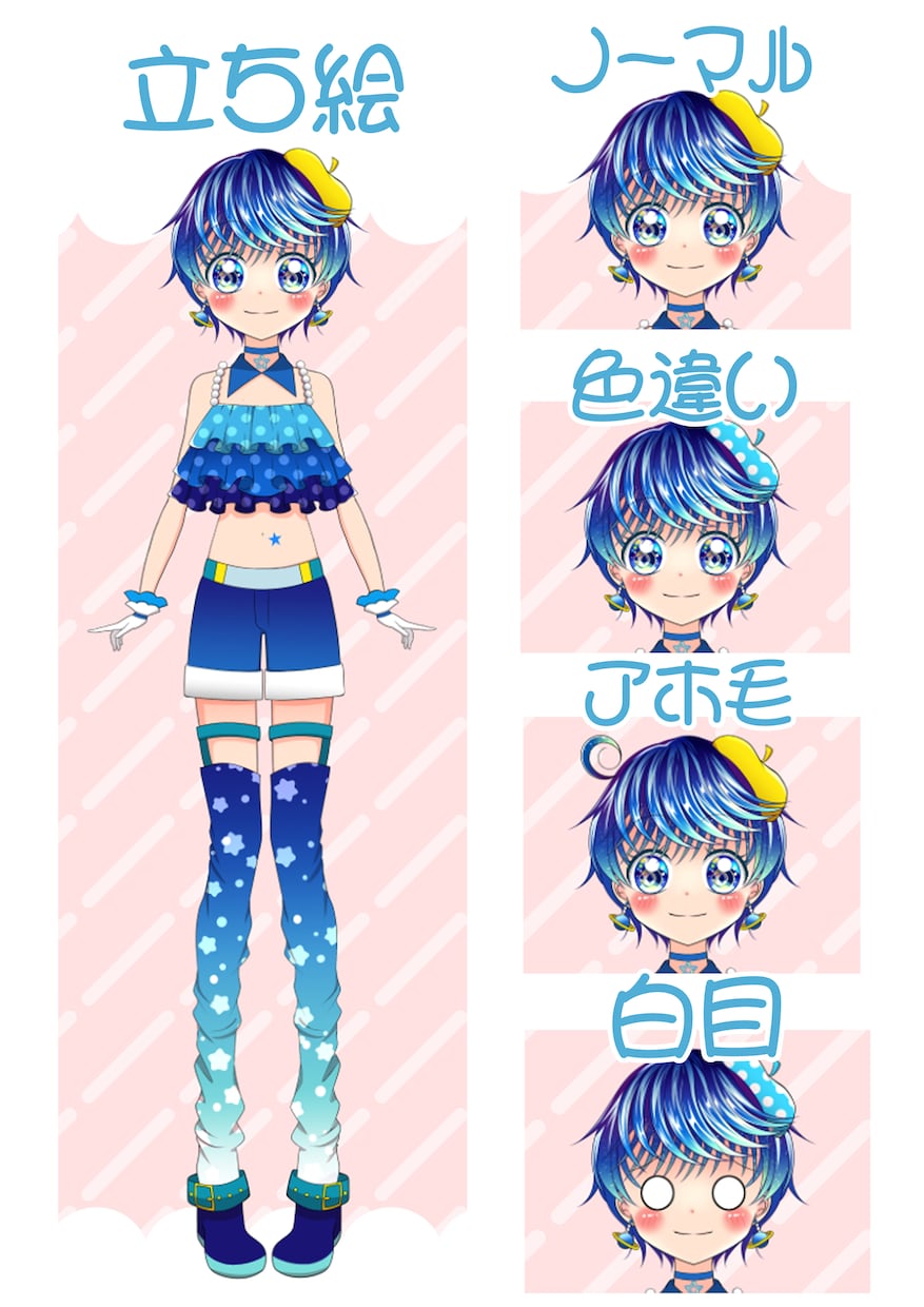 少女漫画な絵柄でLIVE2Ⅾのパーツを作成します 格安でLIVE2Ⅾパーツ分けイラストを作成します イメージ2