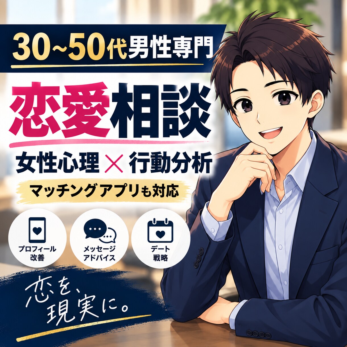 30〜50代男性の恋愛相談に乗ります 女性心理と行動分析から恋愛の改善点を具体的に提案 イメージ1
