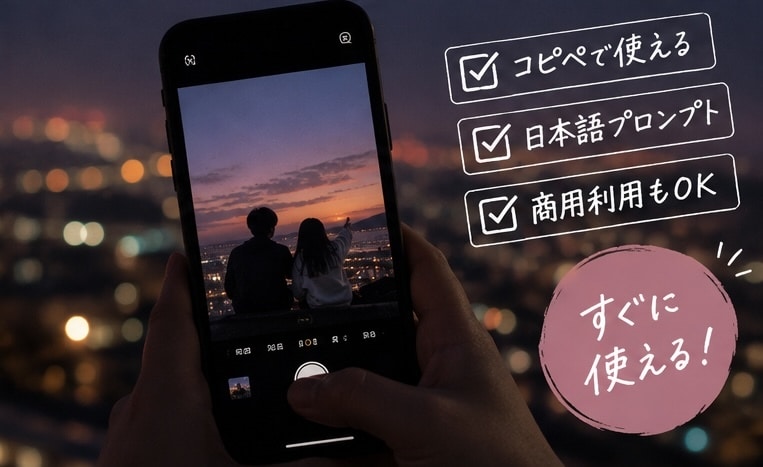 エモいカップル画像のプロンプト100選を販売します コピペで簡単！恋愛系SNSに使える写真風AI画像を作成 イメージ4