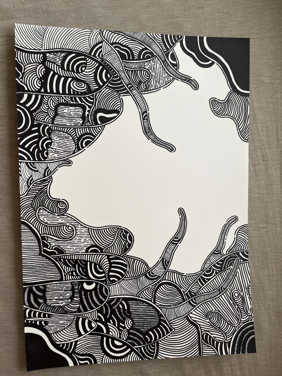 動きがあって迫力のあるアートを描きます 地球一枚画。自然の迫力、動き地球の全て イメージ1