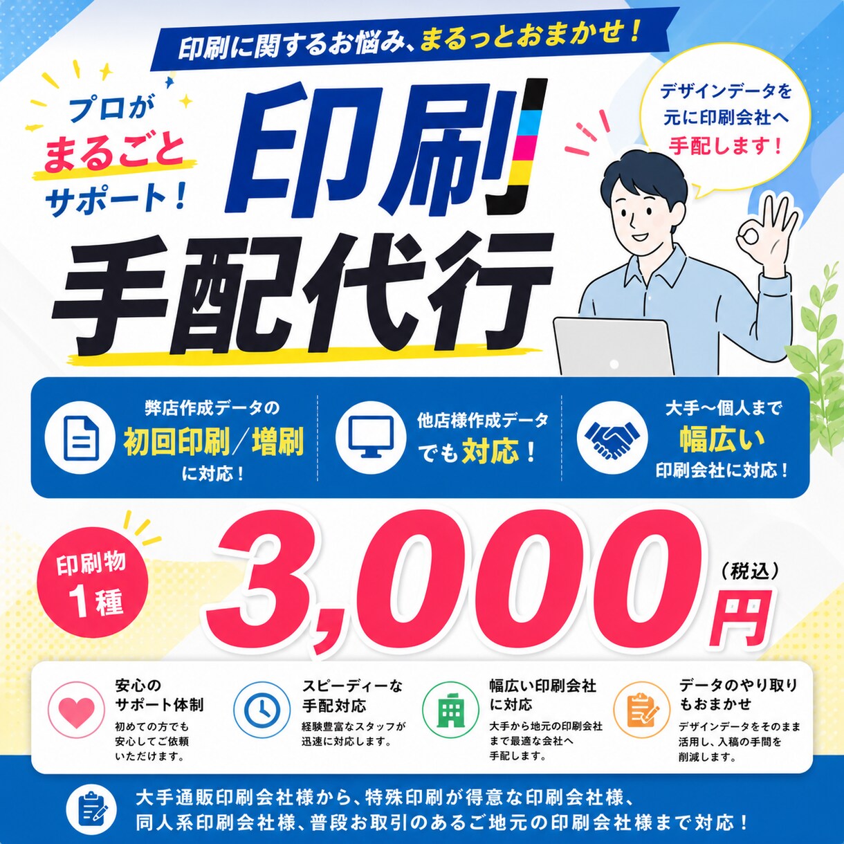 印刷会社への入稿データ作成と発注業務を代行します お手持ちのaiデータを印刷用に変換！「印刷手配」まで代行！ イメージ1