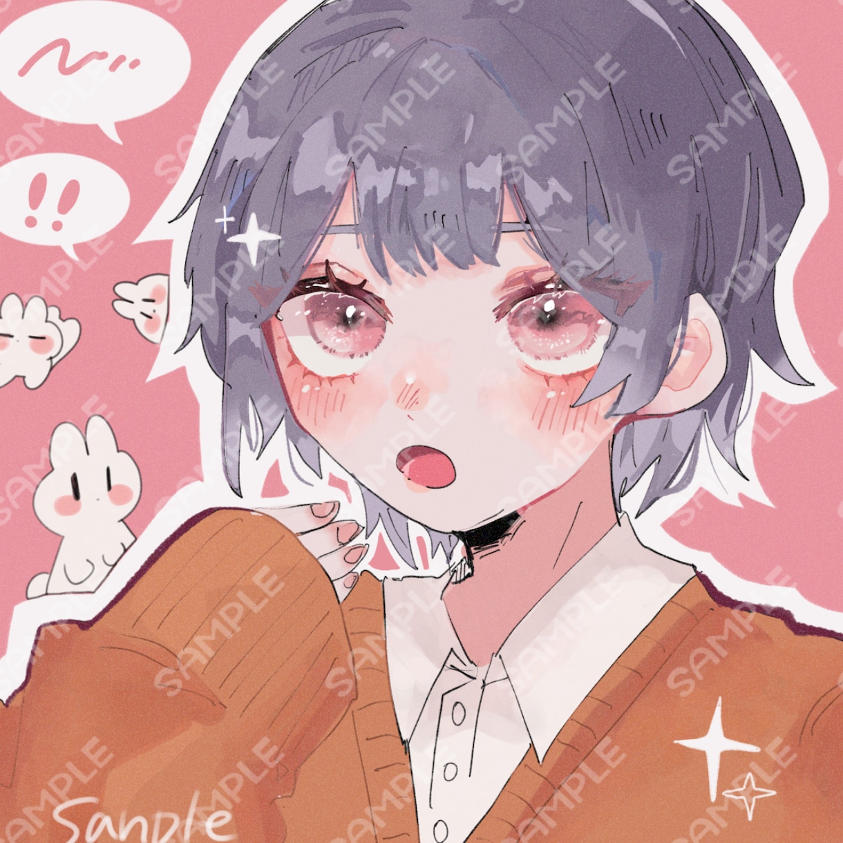 SNSアイコンにぴったり◎イラスト描きます 【修正何度でも】かわいい印象のイラストが好きな方へ！ イメージ1
