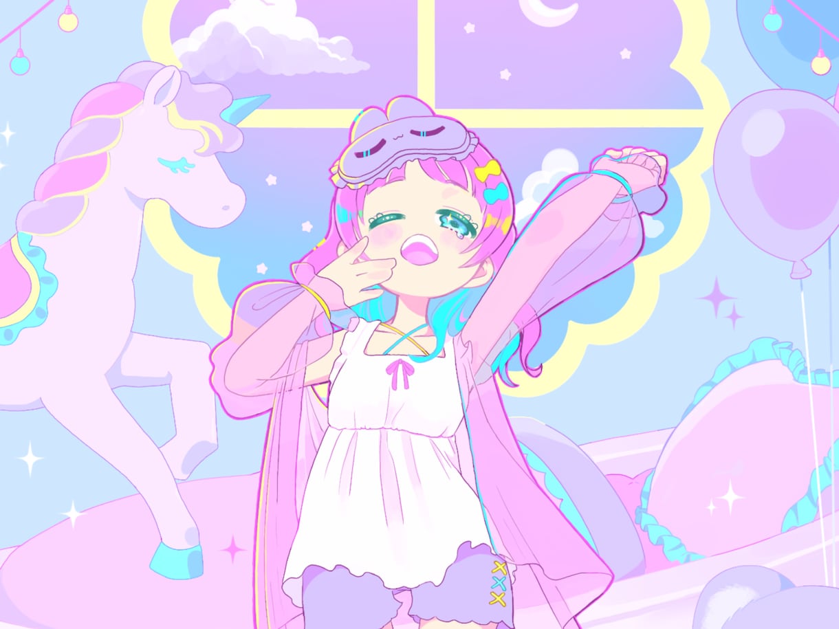 絵本風ポップな1枚絵•SNSアイコンお描きします ご希望に沿ってイラストを制作致します。 イメージ1