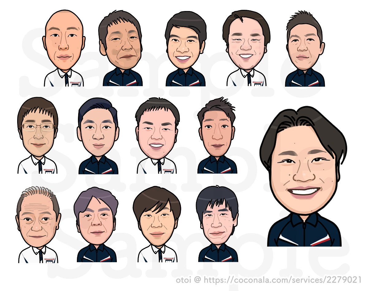 ビジネスにも♪リアルだけど使いやすい似顔絵描きます 〜商用利用可！名刺などで親しみやすい似顔絵をお探しの方に〜 イメージ3