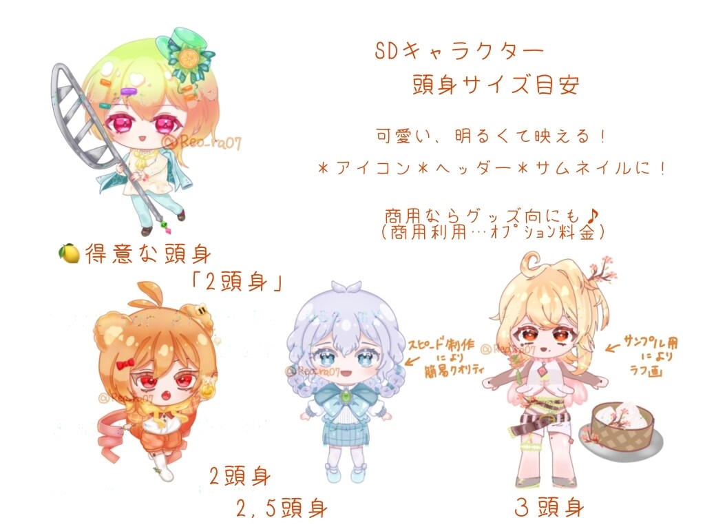 最短3日！【SDキャラクター】可愛く描きます お安く提供！商用利用(収益化済ch/グッズ)/SNS利用など イメージ1