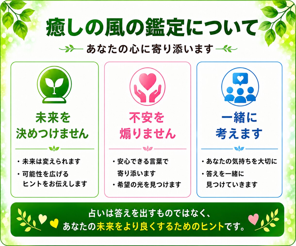 占いだけではなく、誰も言ってくれないことを伝えます 「占い＋人生経験」であなたの迷いを整理します イメージ7