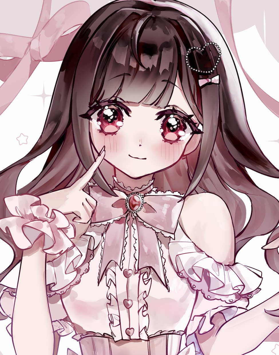 商用利用OK！キラキラかわいい胸像を描きます 簡単背景込み、複雑な衣装や装飾も追加料金なしで対応します! イメージ3