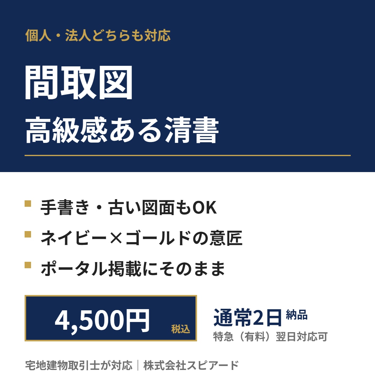 手書き・古い間取図を高級感ある図面に清書します タワマン・高額物件の広告映えする間取図に イメージ1