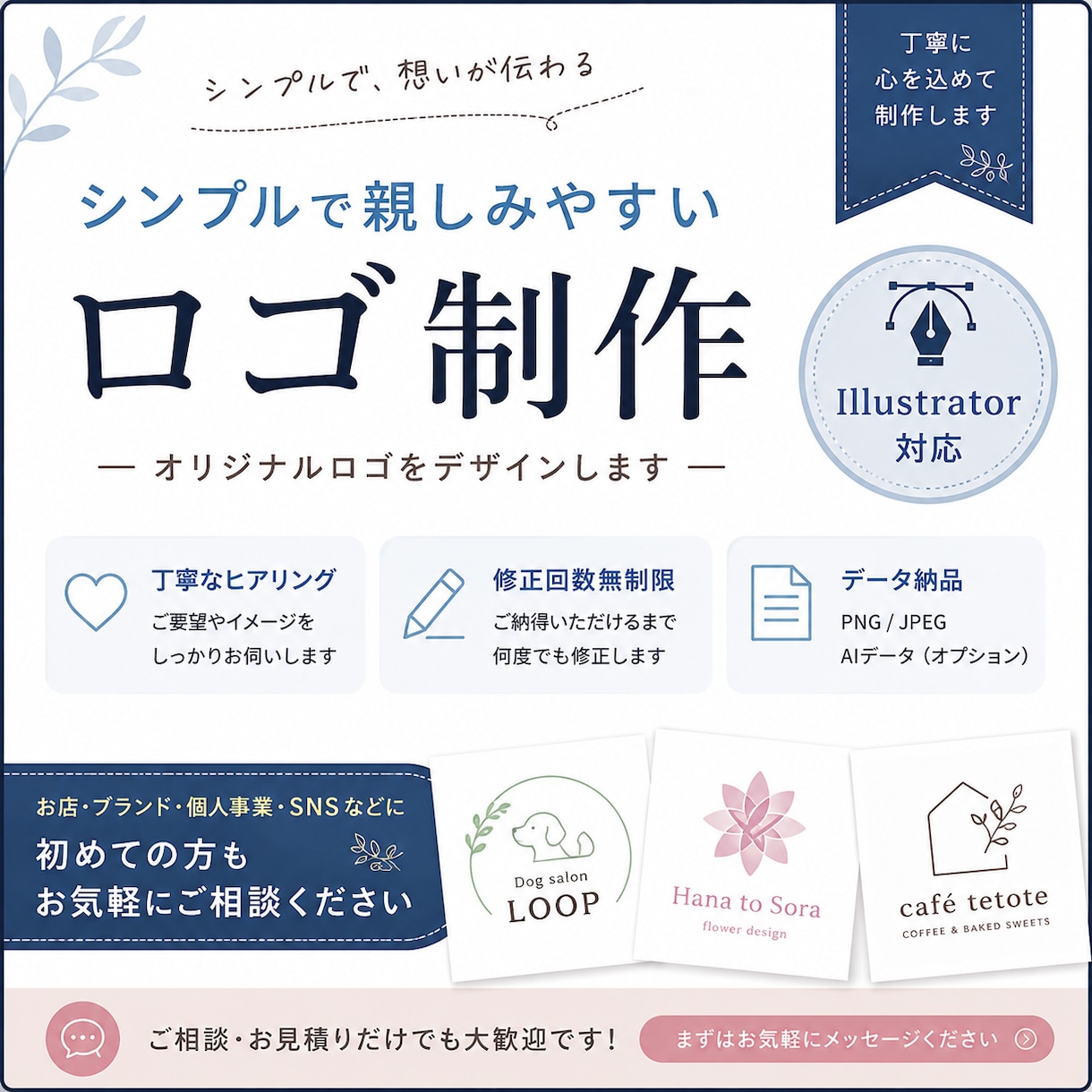 シンプルで親しみやすいロゴデザインを制作します 想いをカタチにする、丁寧なロゴ・デザイン制作を承ります。 イメージ1