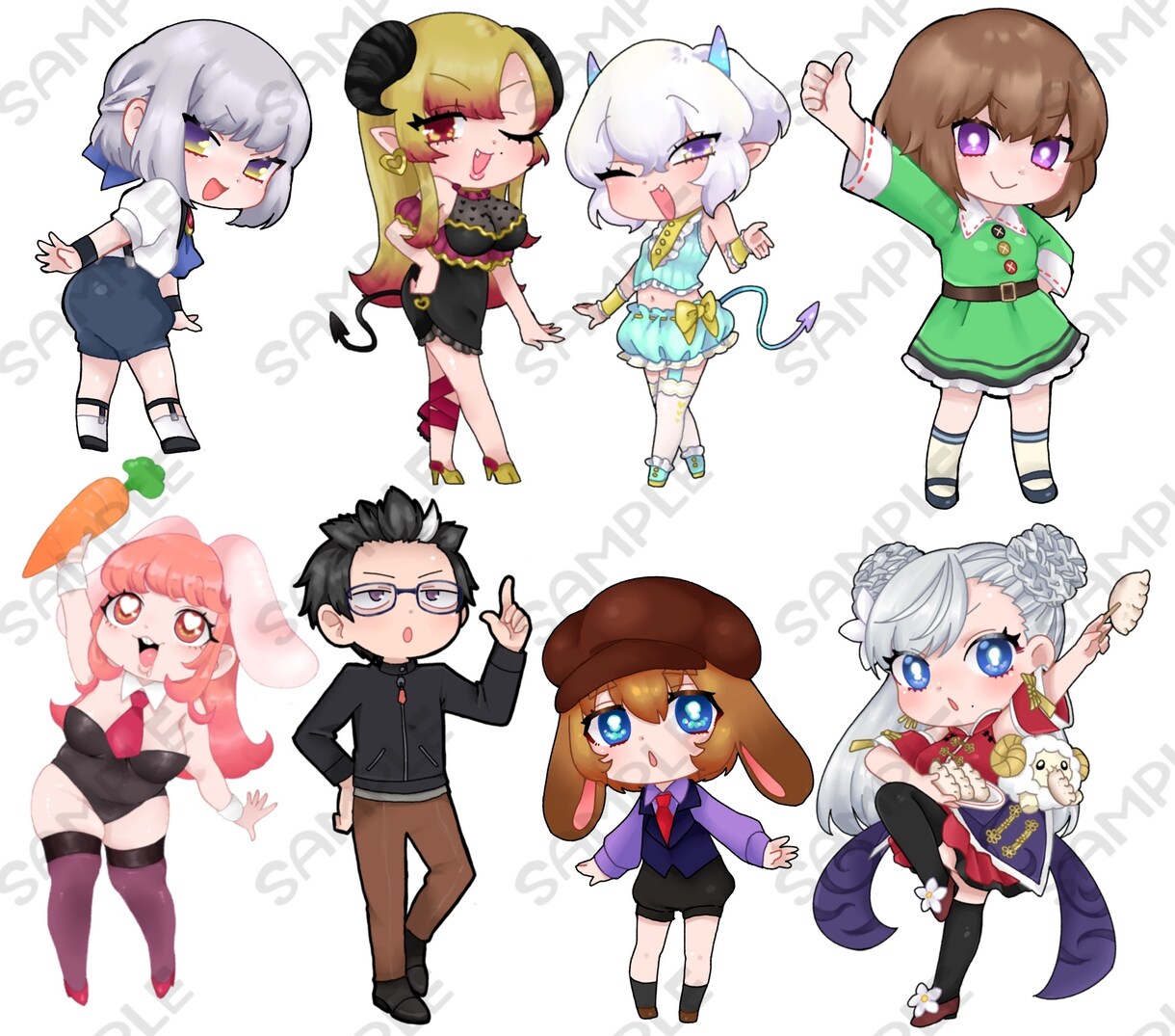 かわいいデフォルメイラスト描きます かわいいちびキャラ描きます！アイコンやグッズなどにどうぞ！ イメージ2