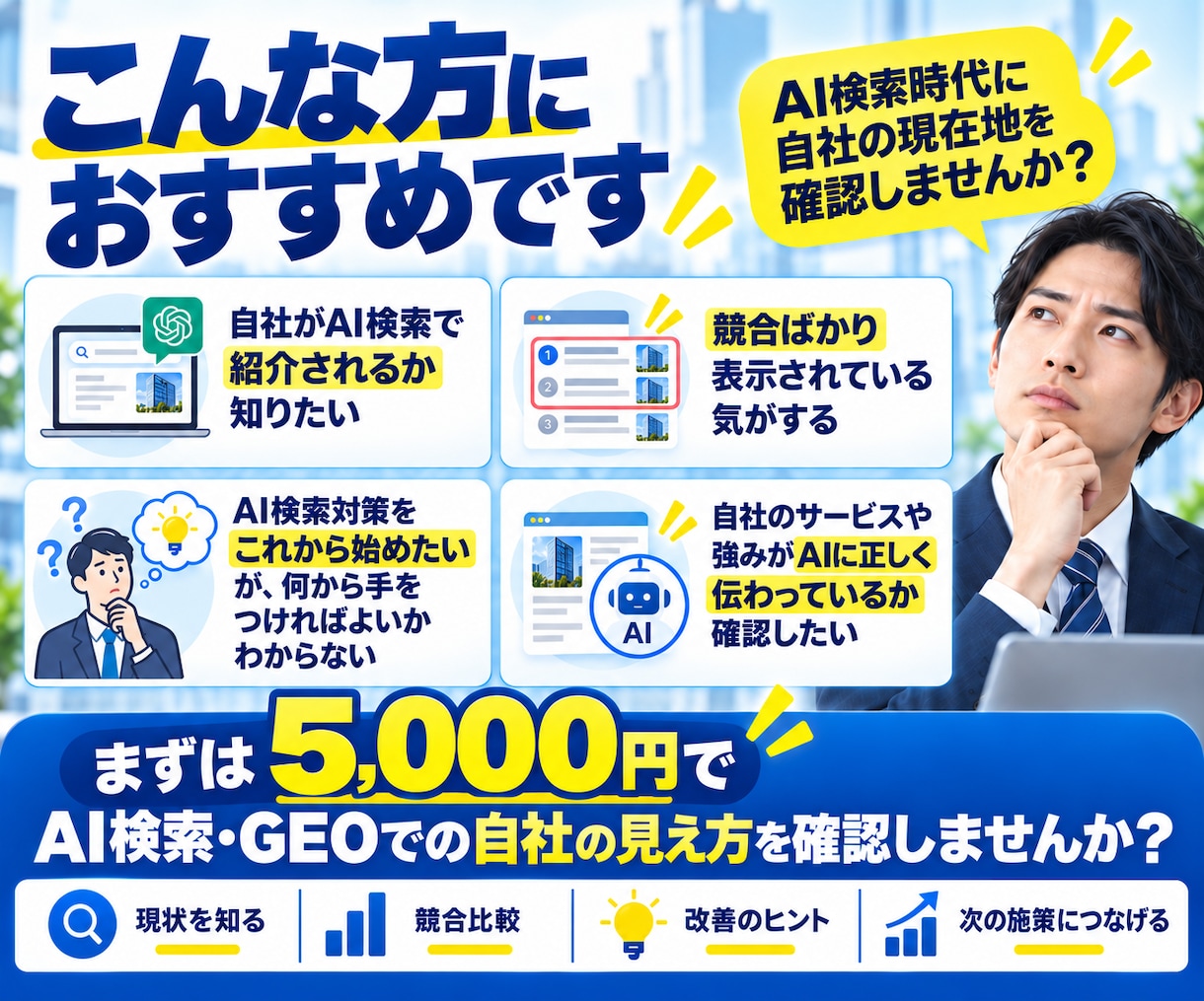 ChatGPT・AI検索での会社の見え方診断します AIにあなたの会社がどう認識されているか調査 イメージ5