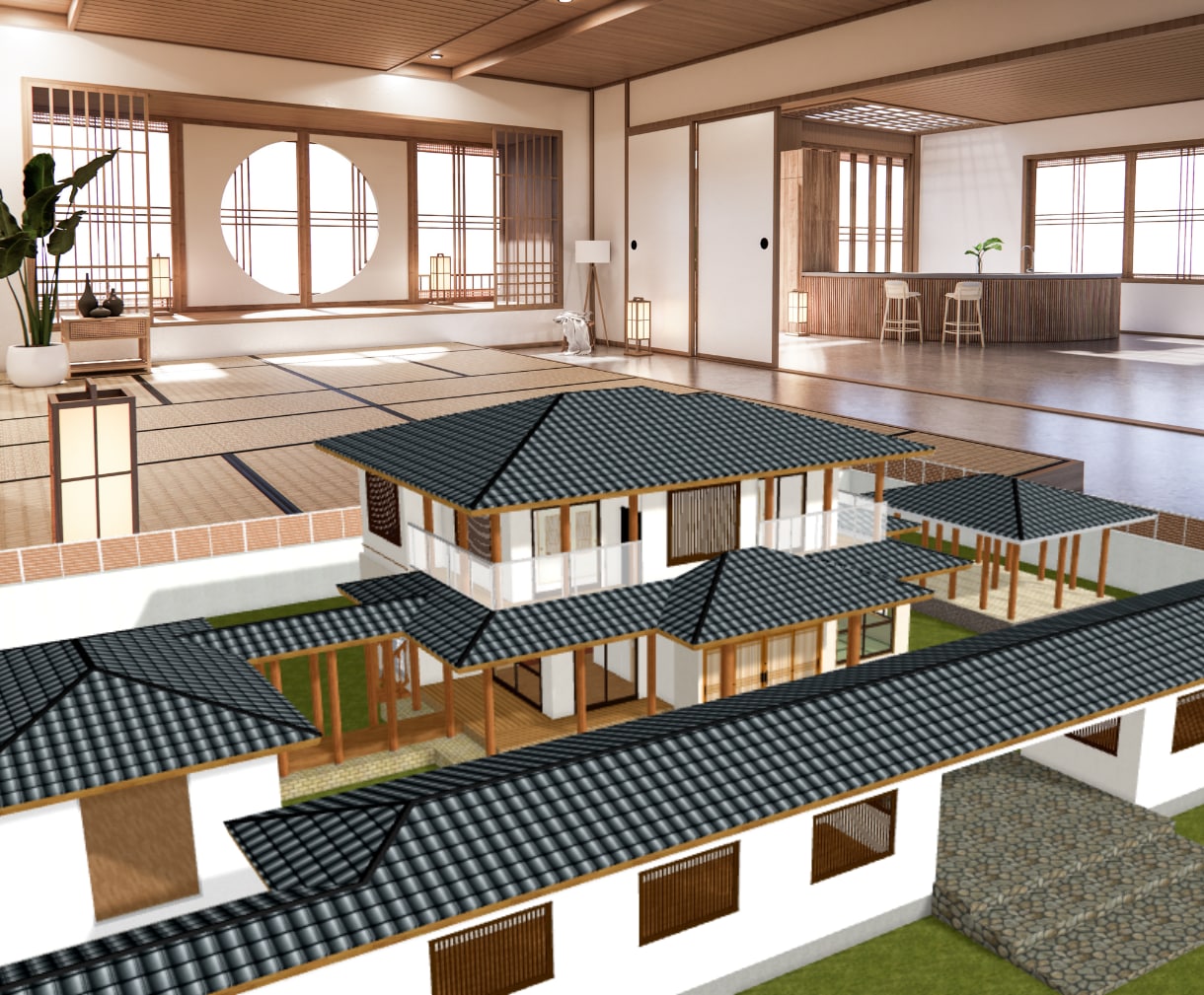 旅館業開始の間取りを完成パースにおこします 耐震相談/見積り精査/個性の発信を踏まえた差別化を提案します イメージ6