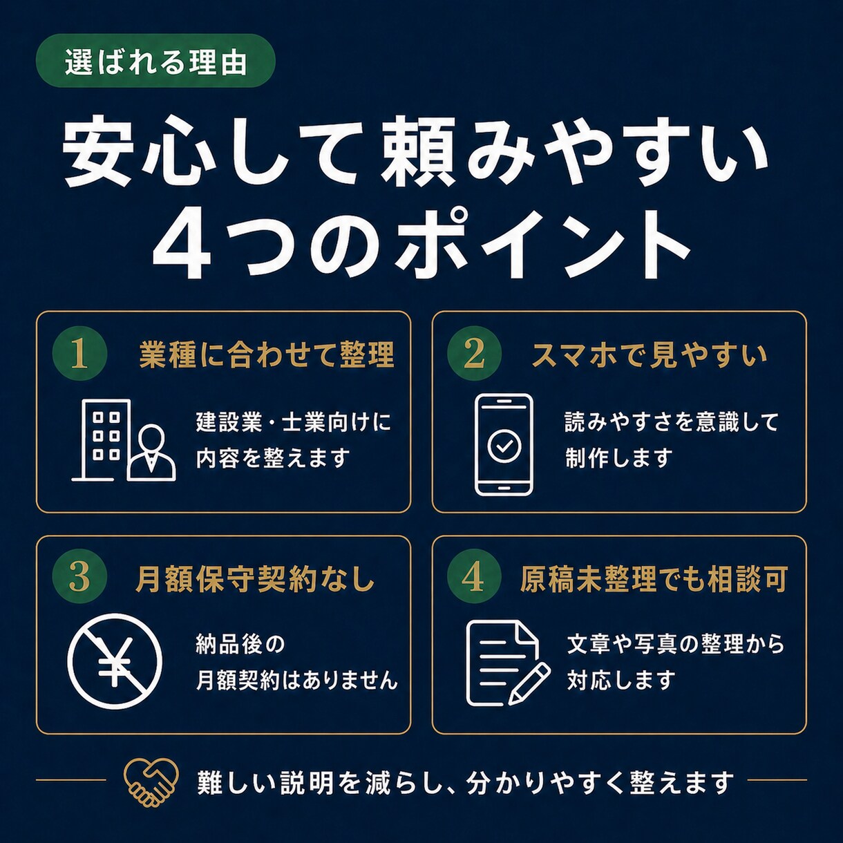 建設業・士業向け3ページHPを制作します 相談前の不安を減らす3ページHP制作 イメージ4