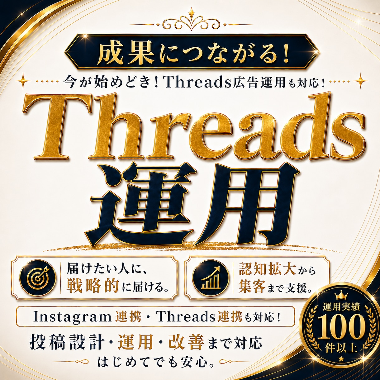 成果につながる！Threads運用をいたします 今が始めどき！Threads広告運用も対応！インスタ連携も！ イメージ1