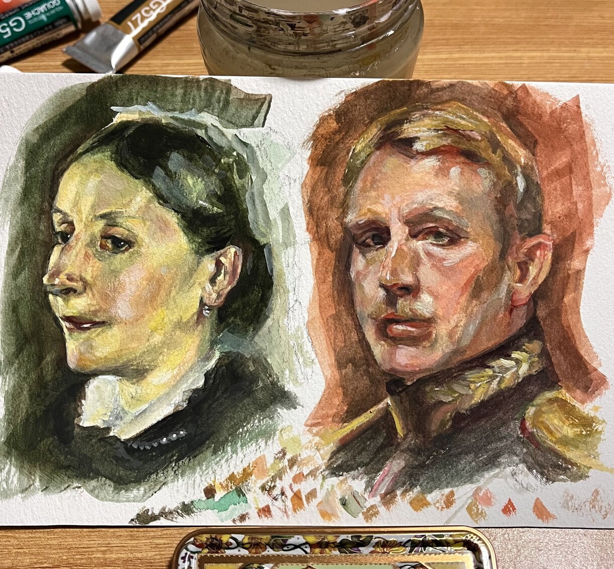 手描き水彩　温かみのある似顔絵を制作します 大切な人に、かたちに残る思い出を イメージ3