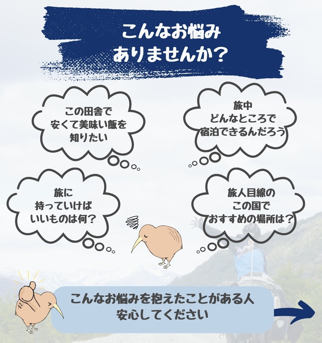自転車世界一周＆現役バックパッカーが悩み解決します 上位記事を生む旅ブロガーの知恵と経験を共有します！ イメージ4