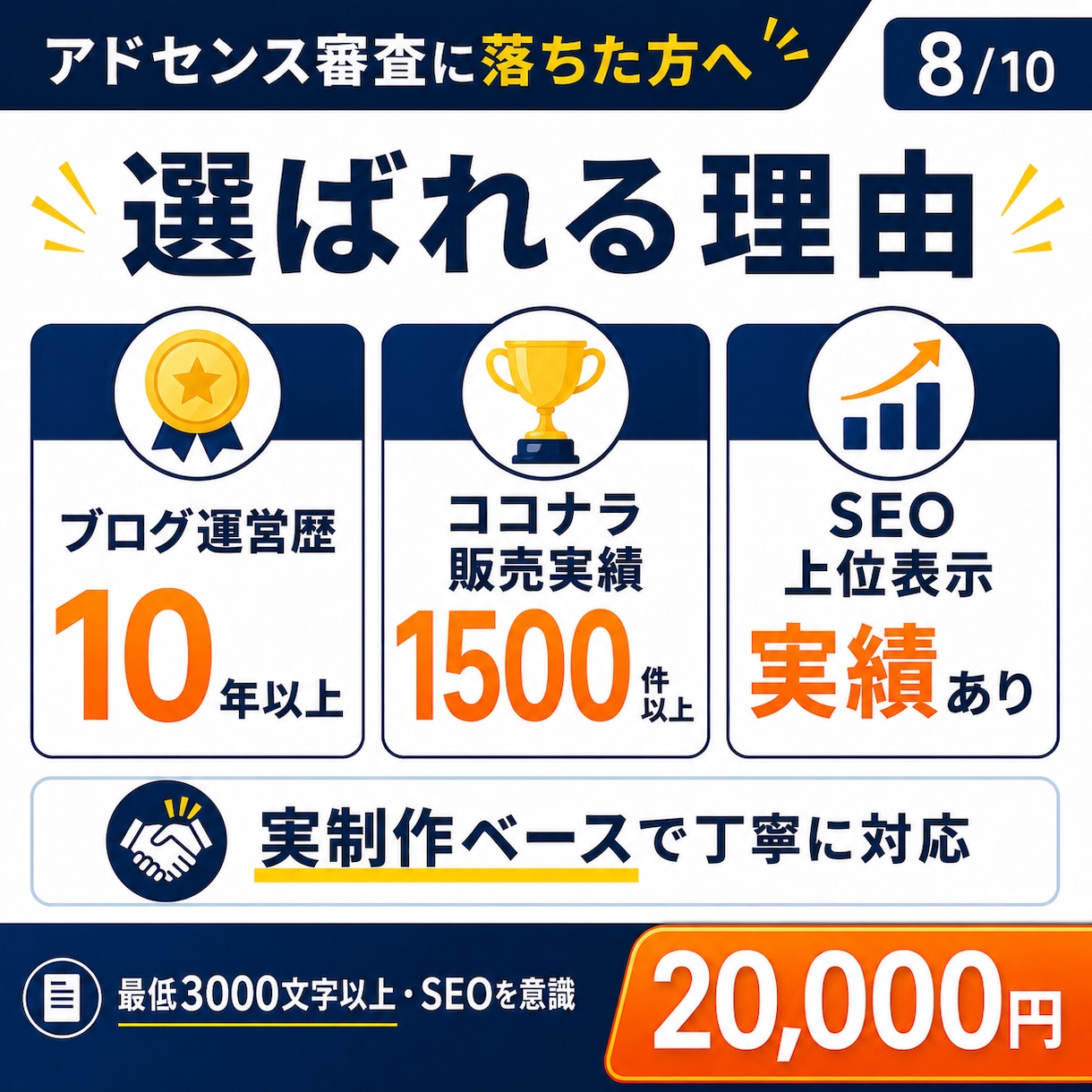 アドセンス審査向けの記事10本を作成します 有用性の低いコンテンツ対策。再審査落ちなら10記事追加無料 イメージ8