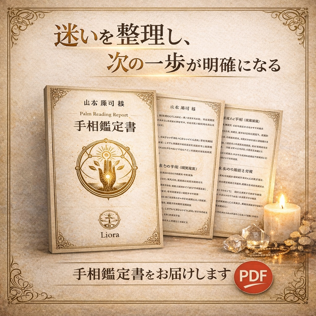 手相から本質を読み解き行動設計まで落とし込みます 迷いを整理し次の一歩が明確になる手相鑑定（鑑定書形式） イメージ2