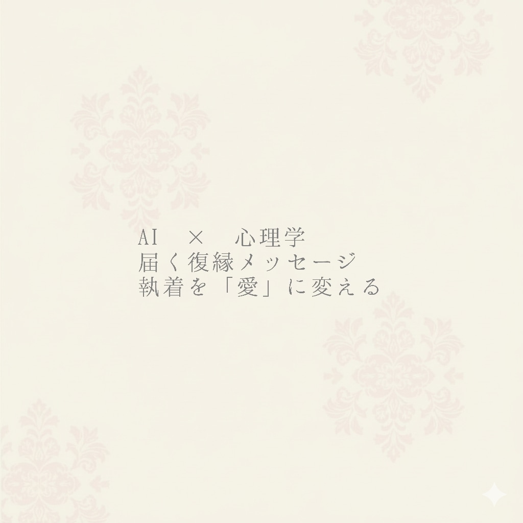 AIと心理学で調律｜届く復縁メッセージ作成します ​執着を愛に変える。AIが導き出す「返信が来る」静かな言葉。 イメージ1