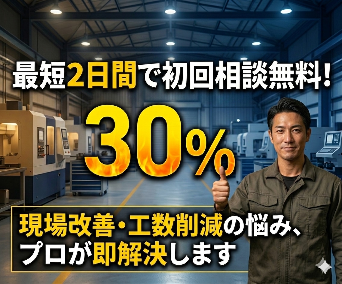 20年で工数3割削減！現場の無駄を即特定します 真面目に苦労はもう終わり。仕組みを変えて現場を楽にします。 イメージ1