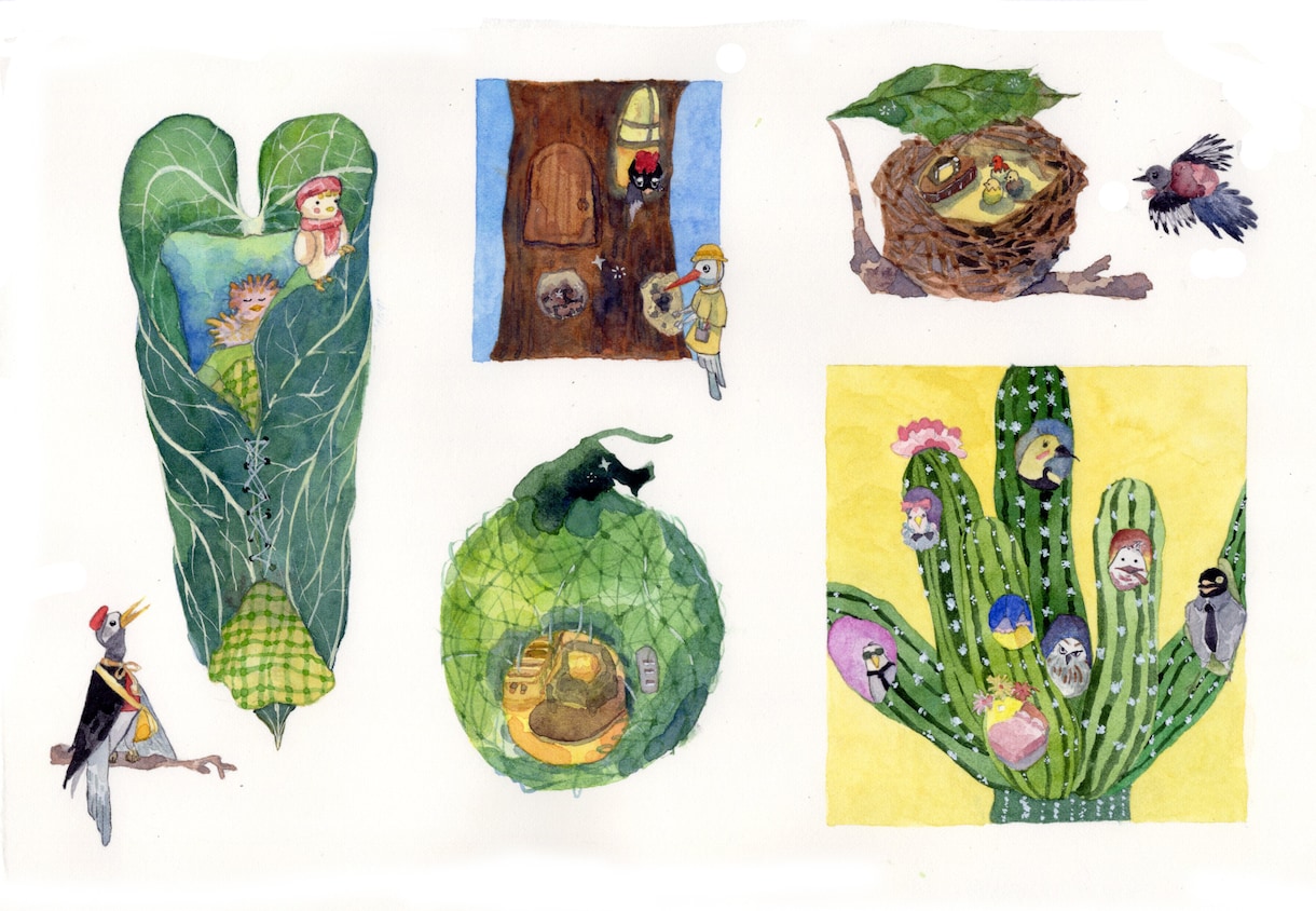 手描き動物、小物のイラスト、飾りモノにおすすめます SNS、印刷で手帳飾り、シール作りなどいろいろ範囲で使える イメージ2