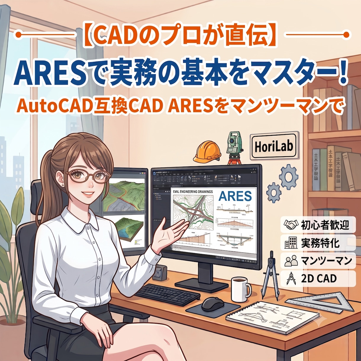 実務で使えるARESCADの基本を教えます AutoCAD互換のARESCADをマンツーマンでレクチャー イメージ1