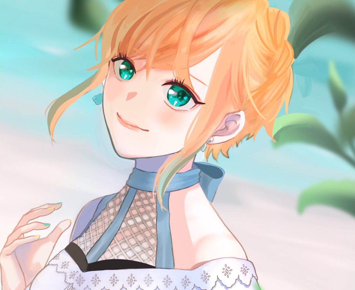 バストアップで可愛い男女イラストお描きします SNSアイコン用、ヘッダー用などカスタマイズ可能 イメージ1