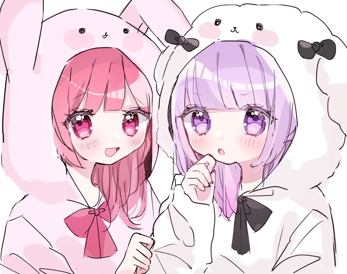 かわいい女の子のイラスト描きます SNSアイコンにぴったりなキラキラな女の子たちを描きます♡ イメージ2