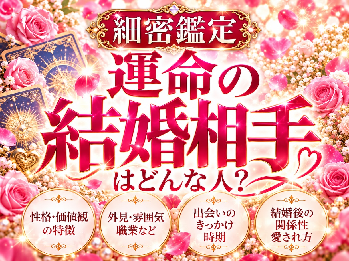 運命の結婚相手はどんな人？霊感で占います 性格・外見・価値観から、出会いのヒントまで丁寧に鑑定 イメージ1