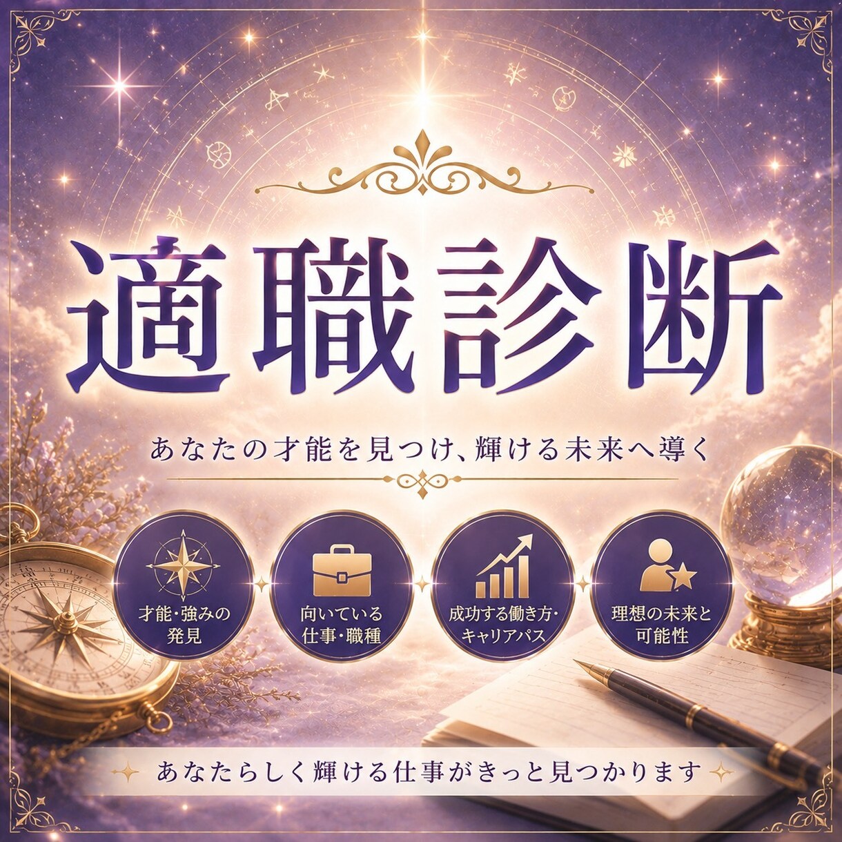 貴方様の本当の適職・天職を詳しく鑑定します あなたは、"向いていない仕事"で頑張り続けていませんか？ イメージ1