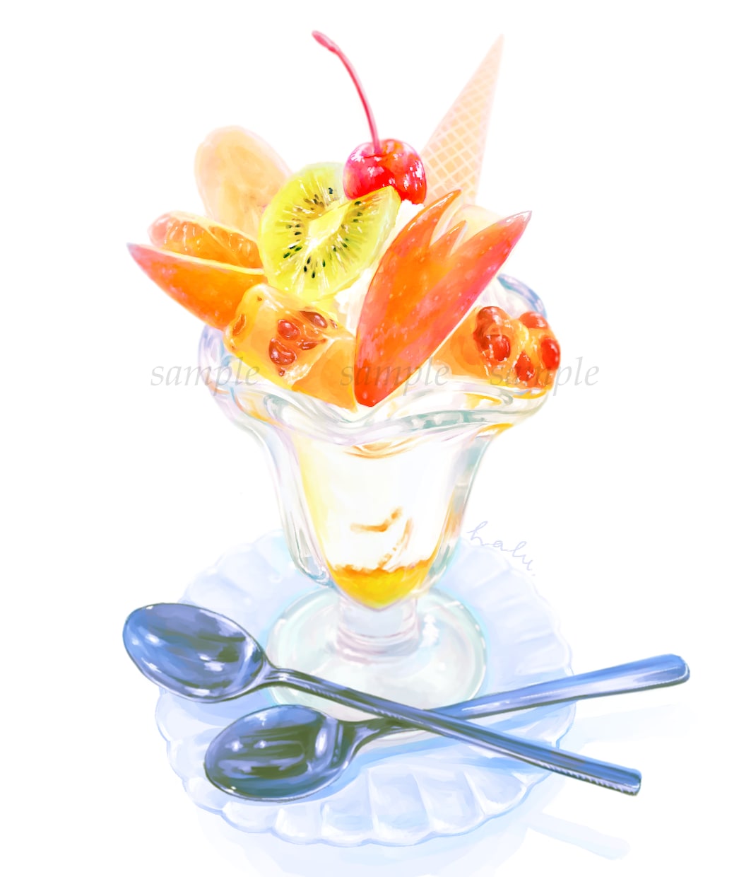 透明感溢れるデジタル水彩イラスト描きます 爽やかで瑞々しい食べ物イラストで注目度UP！ イメージ3