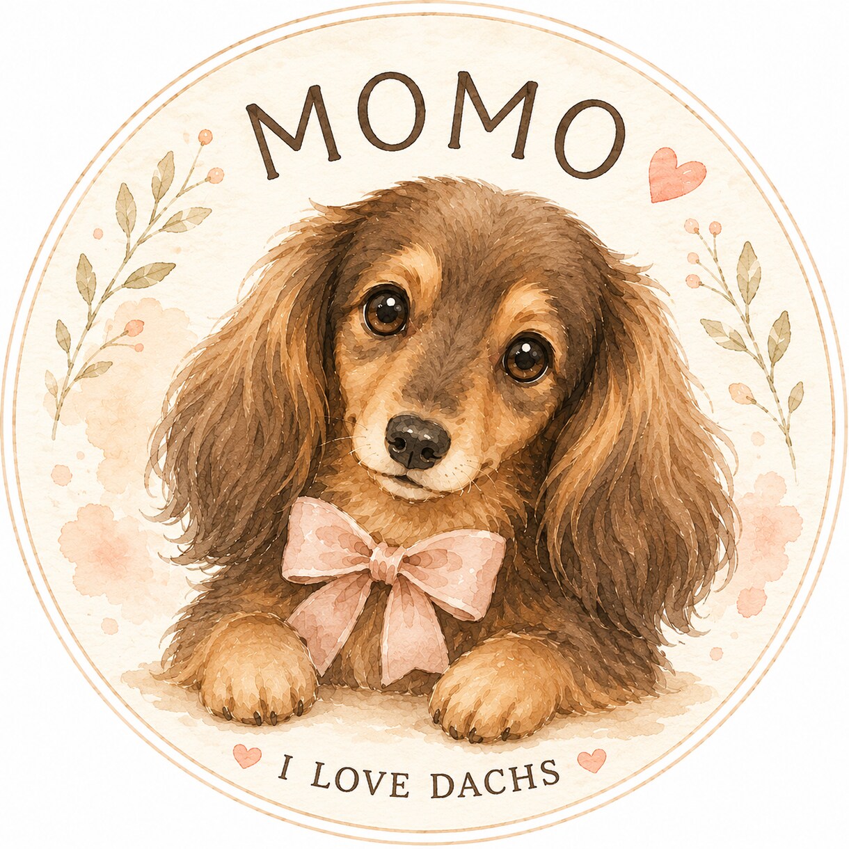 愛犬をゆるかわ名前入りアイコンにします やさしい水彩風のペットアイコン制作 イメージ1