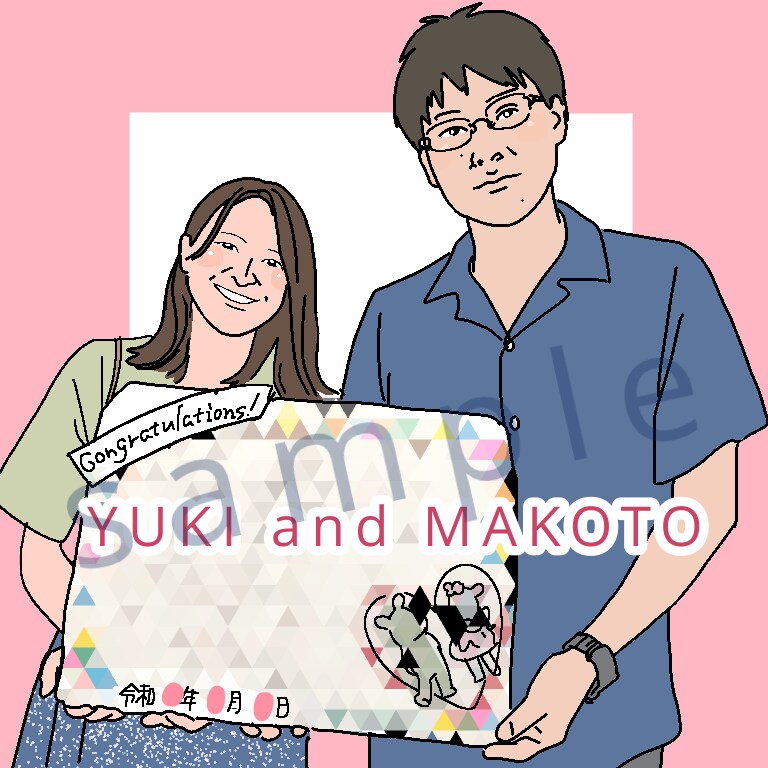 写真を元に似顔絵を描きます あたたかい雰囲気の似顔絵を描きます イメージ1