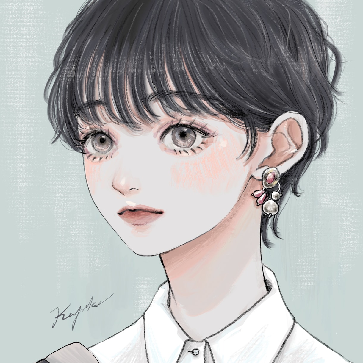 SNSでパッと目を惹くアイコンお描きします 透明感がある生き生きとした人物イラストをお届けします♡ イメージ8