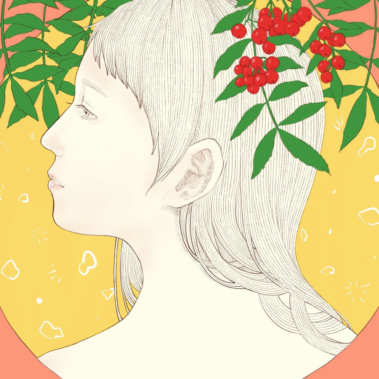 HPやアイコンに…！美しい似顔絵を描きます 【女性の方】顔写真＋好きなものを一つの作品に仕上げます！ イメージ1