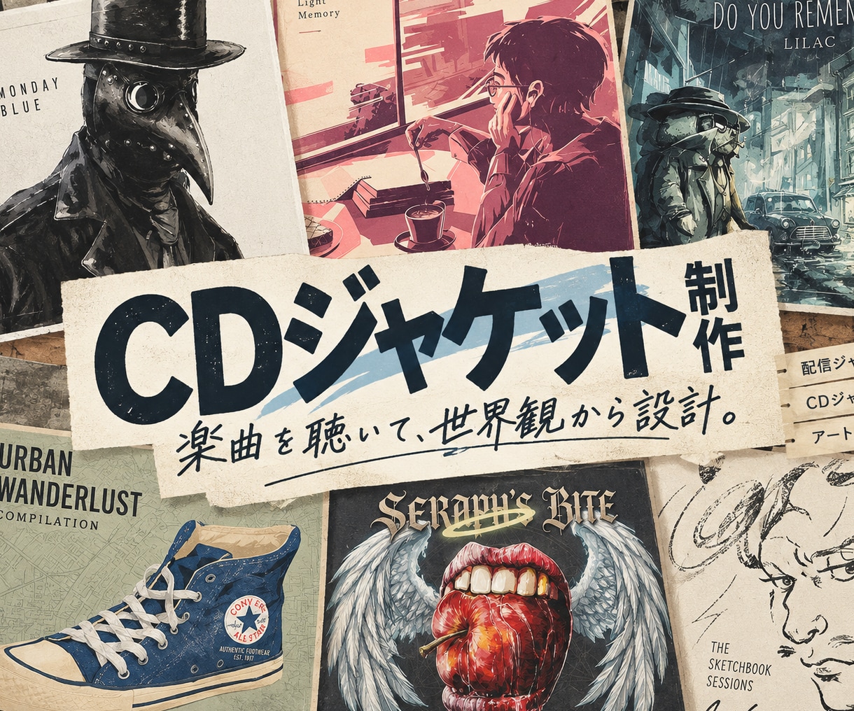 CD・配信ジャケット｜音楽の世界観をアートにします 1枚で終わらない。展開まで見据えたアートワークを制作します。 イメージ1