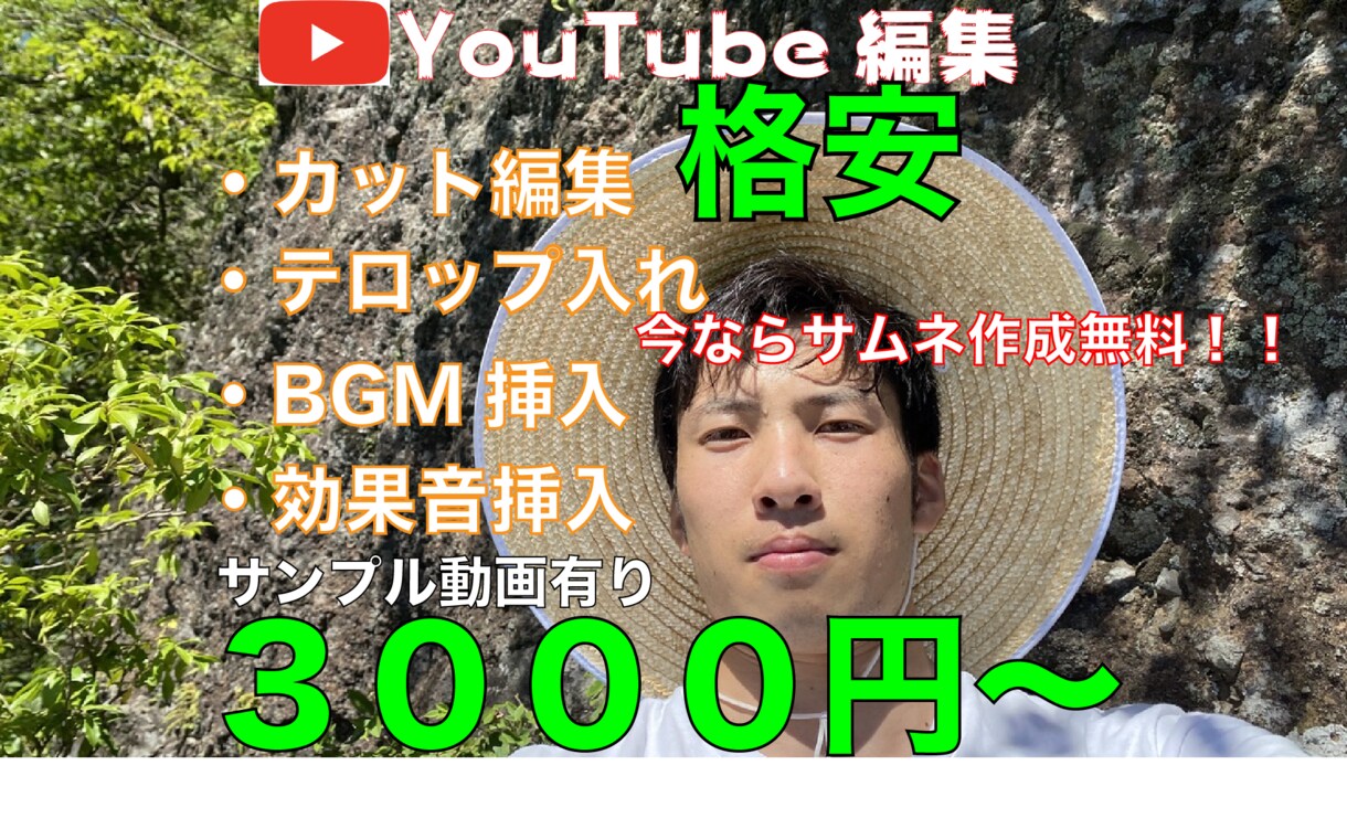 現役YouTuberが格安で編集代行します 高品質かつ迅速な対応をします！今ならサムネ作成無料！ イメージ1