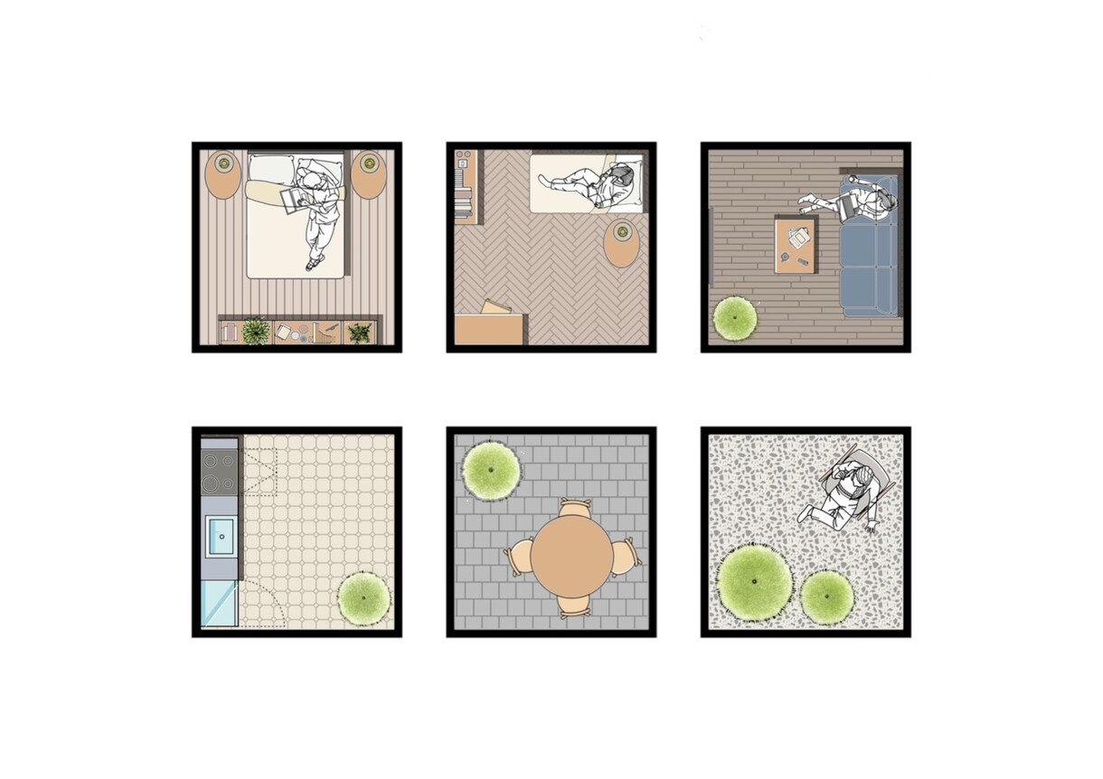 親しみやすい手描き風間取り図作成します 広告やWEBに活用ください。家具や床材の希望も対応します。 イメージ2