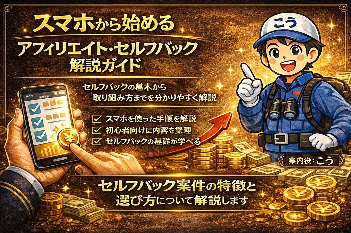 スマホでアフィリエイト【副業】の基本を解説します 仕組み・流れ・注意点を初心者向けに整理 イメージ1