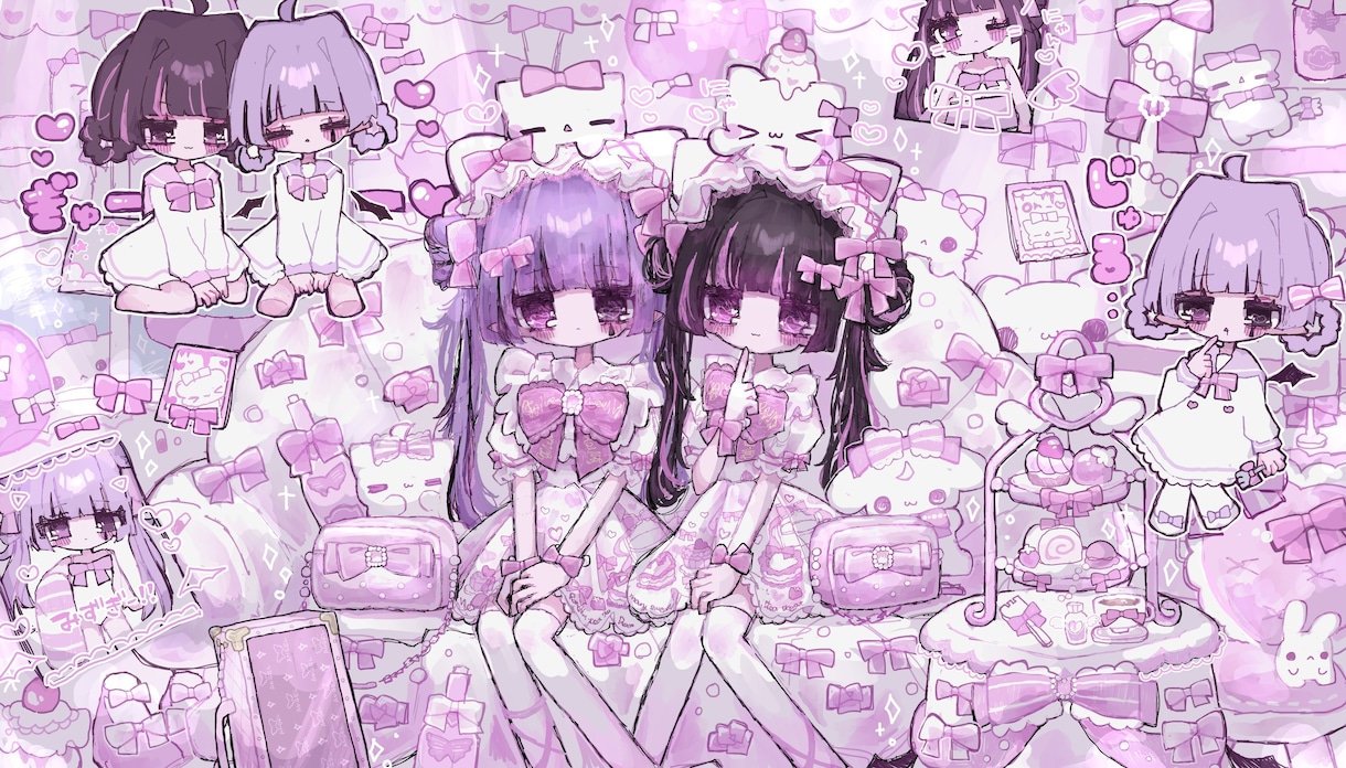 アイコンや1枚絵など描きます 細かい背景と女の子が得意♡ゆめかわ〜病み系やゴシックまで◎ イメージ4