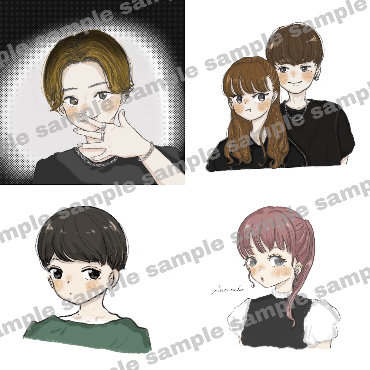SNSのアイコンや、背景に、贈り物に描きます あなただけのsnsのアイコンを描きます イメージ2