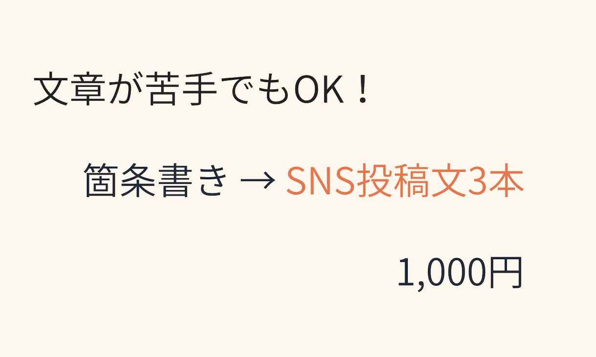 箇条書きからSNS・DM文章を3本作ります 箇条書きだけでOK！伝えたいことを投稿文に整えます！ イメージ1