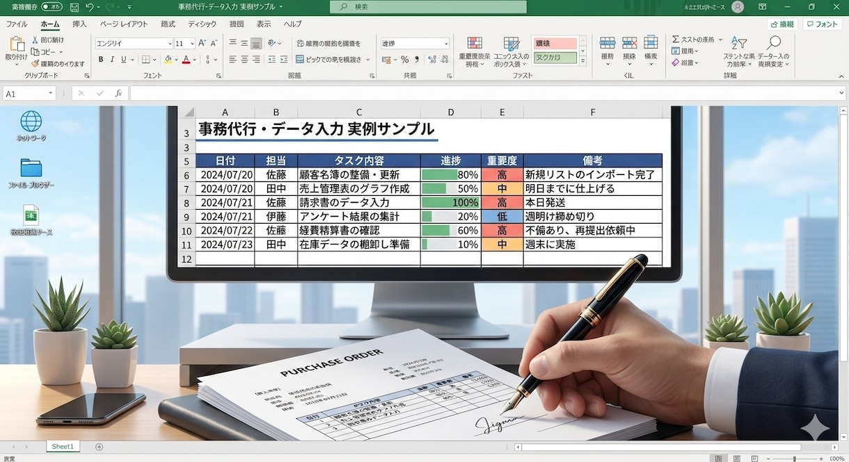 AIを活用しデータ入力・事務作業を丁寧に代行します 事務作業をAIと人の二重チェックで丁寧かつ迅速に代行します。 イメージ3